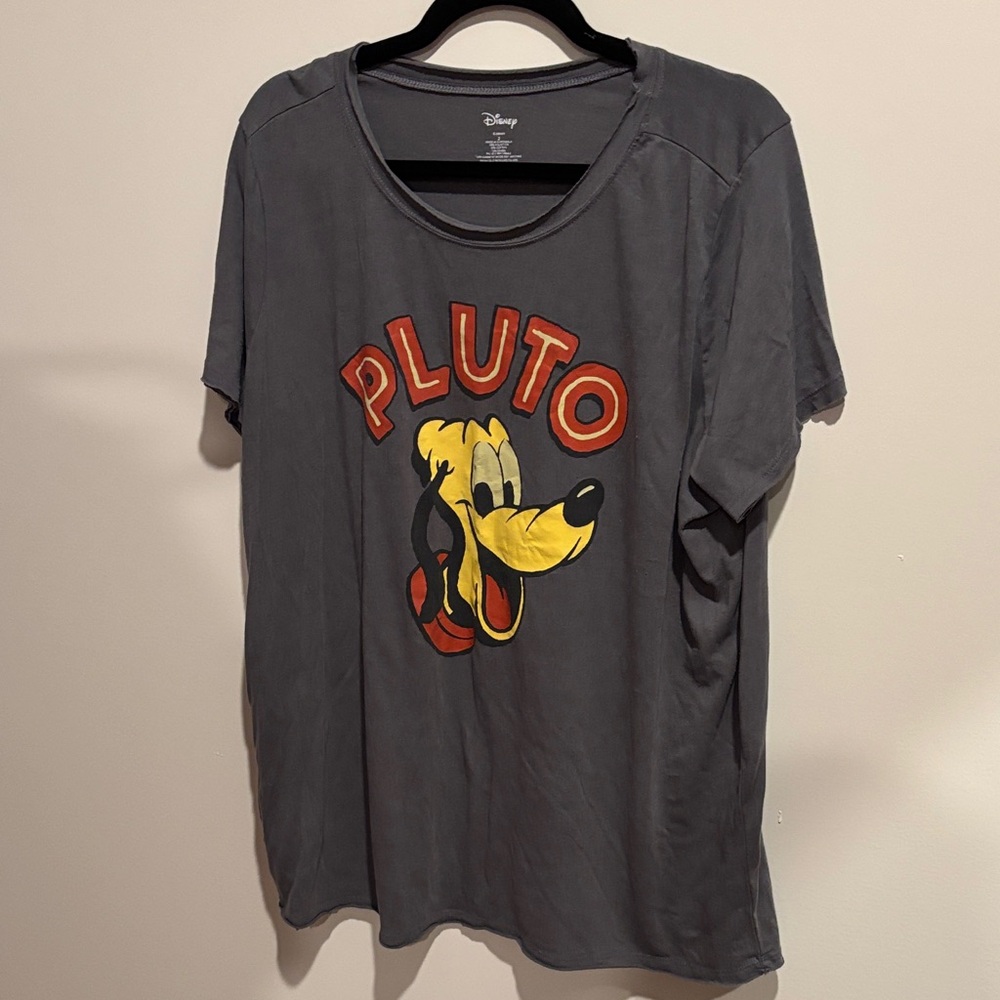 Disney Pluto Charcoal T-Shirt with Yellow and Red Graphic